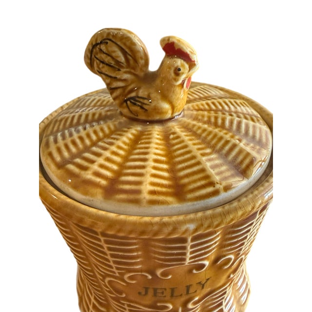 Vintage Majolica Rooster Basketweave Breakfast Set - 4 Pieces For Sale In Miami - Image 6 of 12
