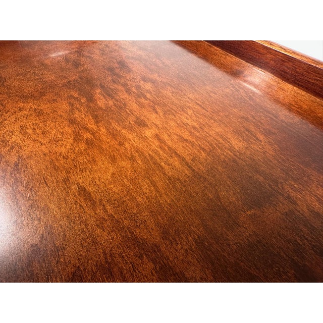 Wood Vintage Bombay Company Asian Style Serving Tray With Brass Corners For Sale - Image 7 of 11