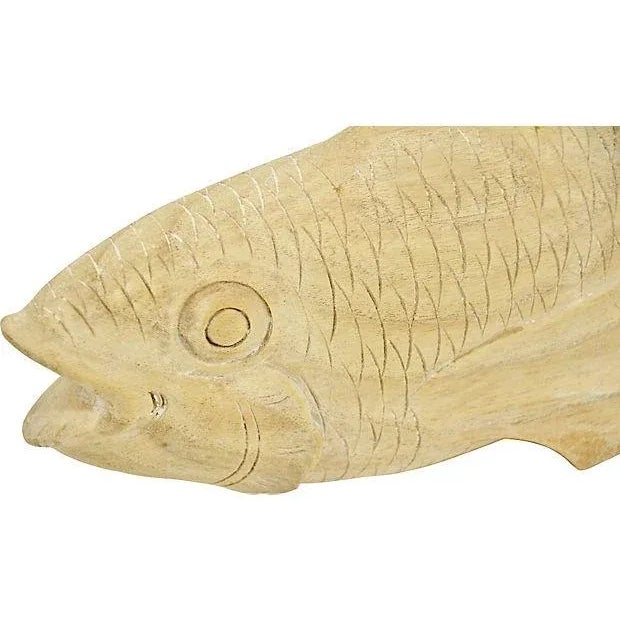 Wood Hand Carved Wood Fish For Sale - Image 7 of 9