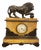 French Bronze Lion and Sienna Marble Clock with Silk Suspension, 1820s For Sale