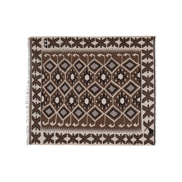 Vintage Turkish Kayseri Kilim Rug 46.4'' x 55.1'' / 118 x 140 cm Hand woven with high quality pure wool Excellent...