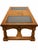 Vintage Mediterranean Revival Parquet-Pattern Wood and Smoked Glass Coffee Table For Sale - Image 17 of 18