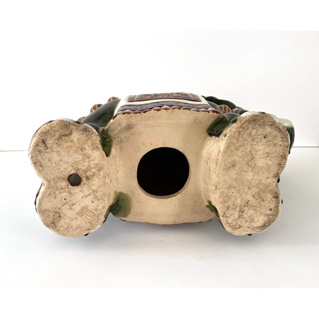 Mid Century Ceramic Elephant Garden Stool or Plant Stand For Sale - Image 12 of 12