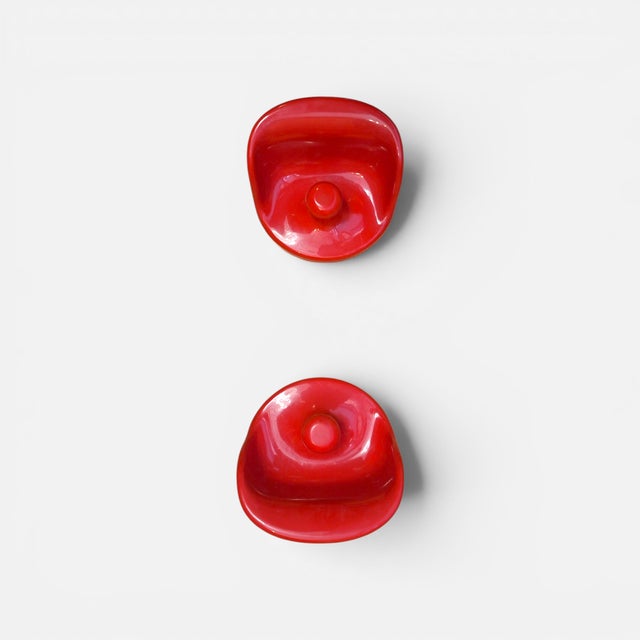 Set of two coat hooks, model 4702, designed by Olaf Von Bohr for Kartell in the 1970s. Awarded the Compasso d'Oro in 1979....