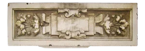 Antique Terracotta Building Ornament - Baroque Style White Glazed