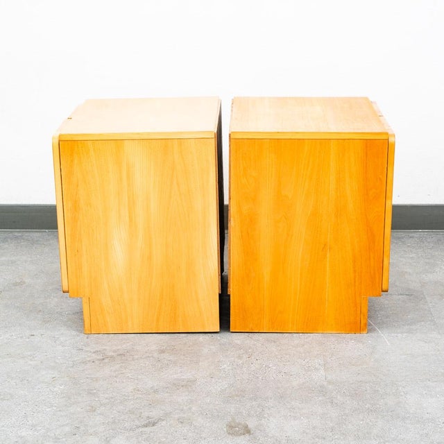 Mid-Century Modern Mid Century Modern Nightstands Doors End Side Tables Blonde Canadian MCM Two 2 For Sale - Image 3 of 12