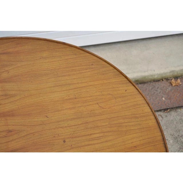Brown Vintage French Country Provincial Round Cherry Occasional Side Table W/ Drawer For Sale - Image 8 of 11