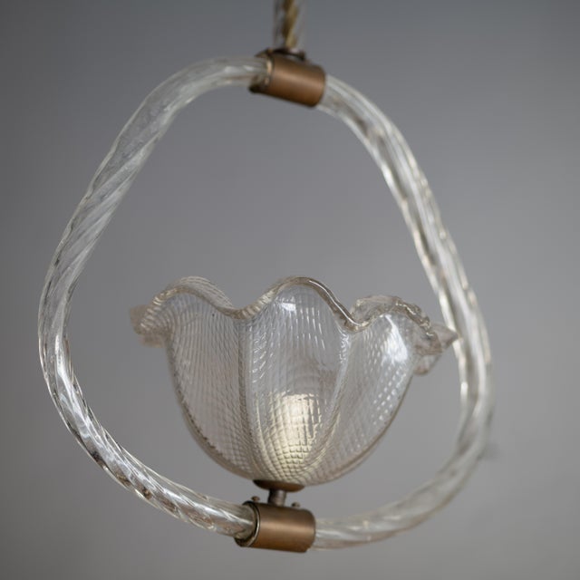 Vintage Pendant Light in Murano Glass from Barovier & Toso, 1940s For Sale - Image 3 of 14