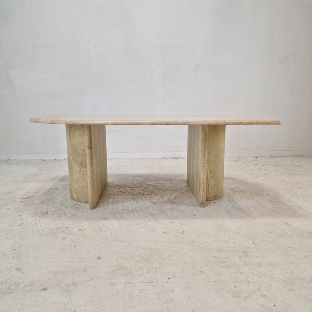 1980s Italian Coffee Table in Travertine, 1980s For Sale - Image 5 of 16