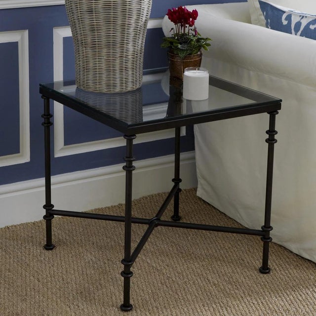 OKA Small Pompidou Metal & Glass Side Table in Metal | Chairish