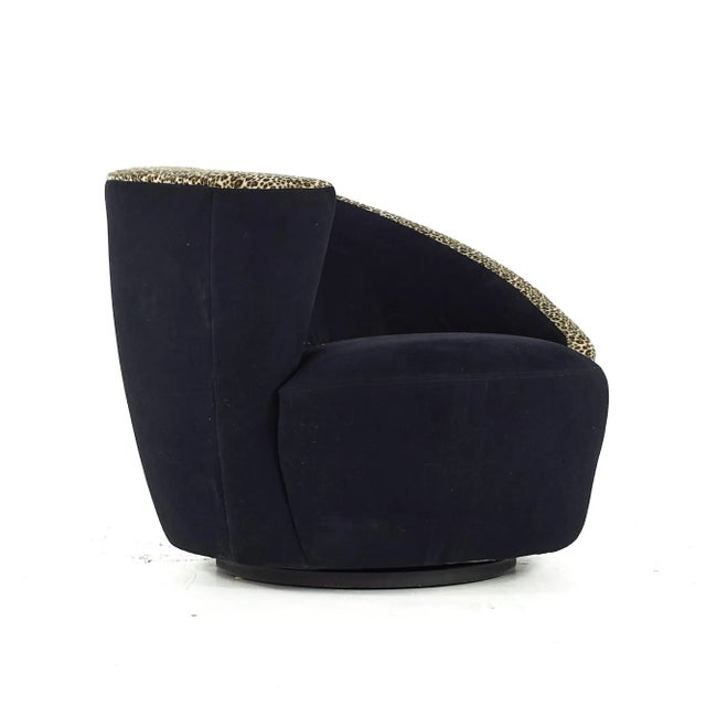 Weiman Vladimir Kagan Style Weiman Mid Century Nautilus Swivel Lounge Chair - Pair For Sale - Image 4 of 13