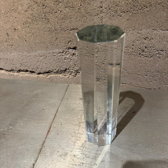 Modern Crystal Glass Paperweight, Octagonal Pillar, Late 20th Century For Sale - Image 13 of 14