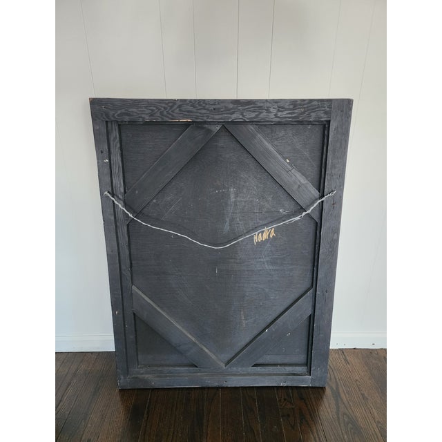 Artisan Signed Native American Navajo Tribal Diné Carved Turquoise Inlay Wall Mirror For Sale - Image 11 of 12