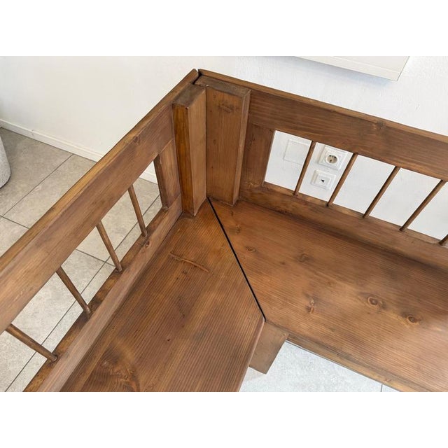 Farmhouse Wooden Corner Bench For Sale - Image 10 of 11