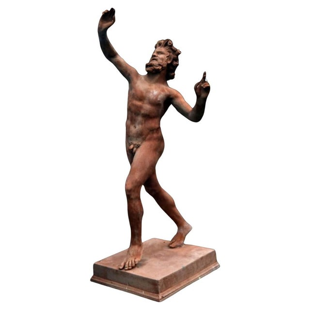Pompeii Faun in Terracotta, 1950s For Sale - Image 9 of 9