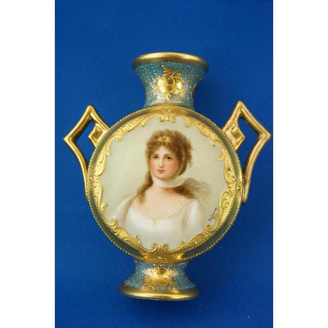 Perfume Bottle or Porcelain Vase with Gold Decorations by Radler & Pilz factory, Austria, Late 1800s For Sale - Image 10 of 18