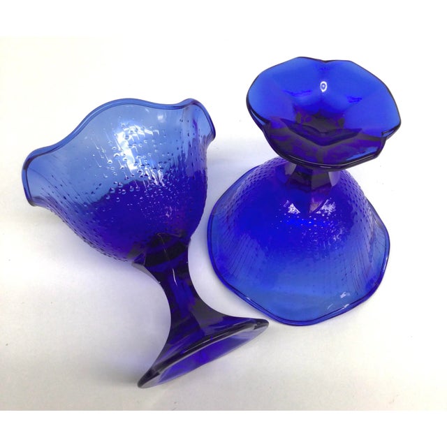Vintage French Cobalt Blue Ice Cream Coupes - a Pair For Sale - Image 10 of 12