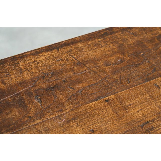 Brown Architectural Bench in Oak with Patina, 1950s For Sale - Image 8 of 14