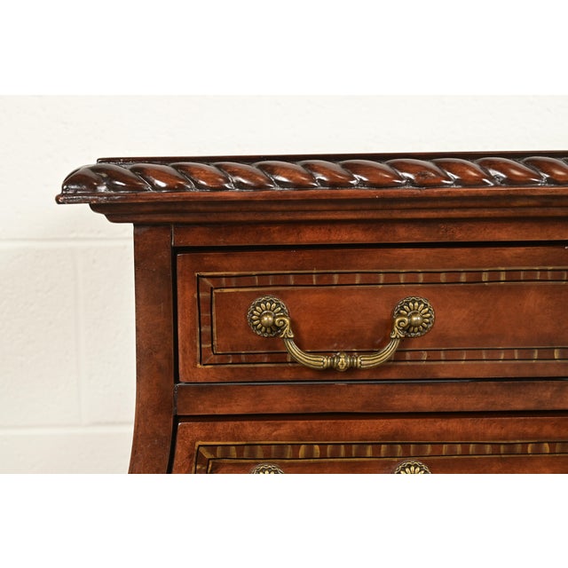 Brown Maitland Smith Style Dutch Louis XV Burled Walnut Bombe Chest or Commode For Sale - Image 8 of 16