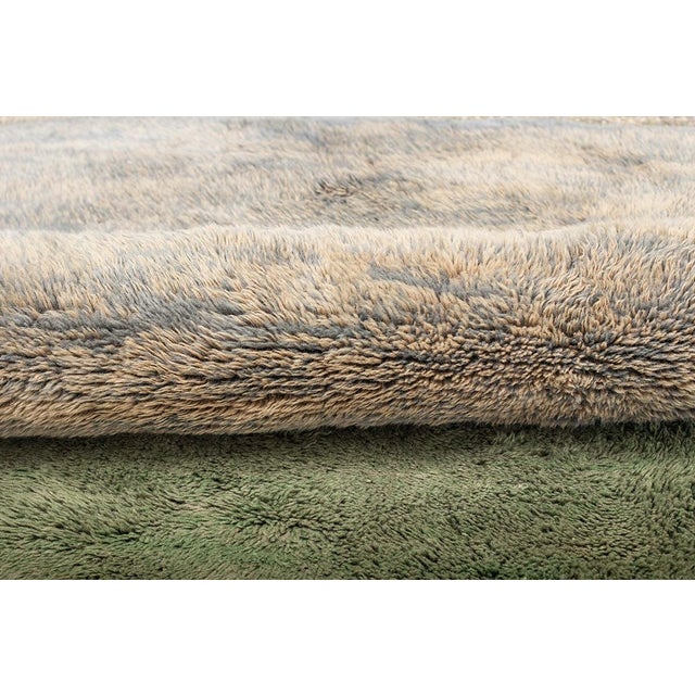Forest Green Ombre Landscape Hand-Knotted Moroccan Wool Rug | 11'6" X 7'11" | One of a Kind For Sale - Image 8 of 9