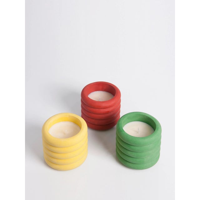 Modern Red Macarron Candle by Miguel Reguero For Sale - Image 3 of 5