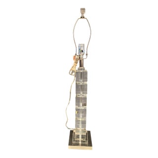 1900s Crystal and Chrome Styles Mid-Century Modern Style Table Lamp For Sale