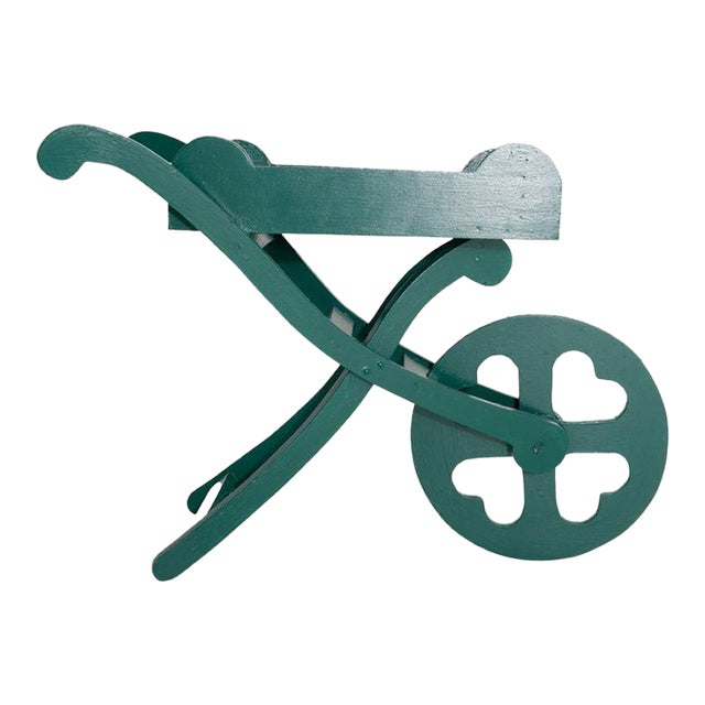 1950s Green Painted Wood Garden Cart For Sale