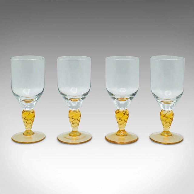 Mid-Century Modern 1950's Set of 10 Vintage Stem Glasses For Sale - Image 3 of 9