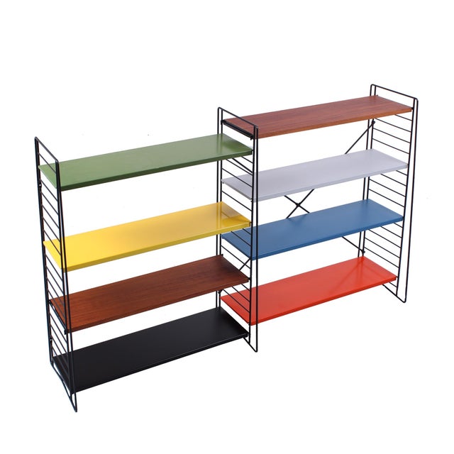 Modular Colored Metal Floor Rack by A. D. Dekker for Tomado, 1950s, Set of 12 For Sale - Image 17 of 17