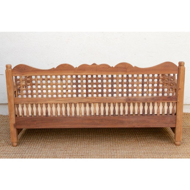 6' Long Mousharabi Reclaimed Teak Lounge Sofa For Sale - Image 10 of 11