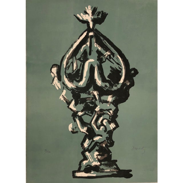 Jacques Lipchitz Jacques Lipchitz, Large French Modernist Cubist Lithograph Sculpture Image Pencil Signed For Sale - Image 4 of 6