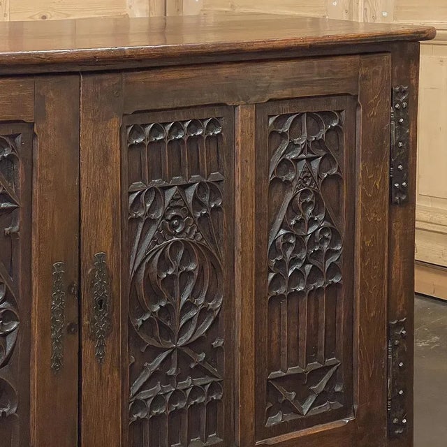 19th Century French Gothic Credenza For Sale - Image 9 of 18