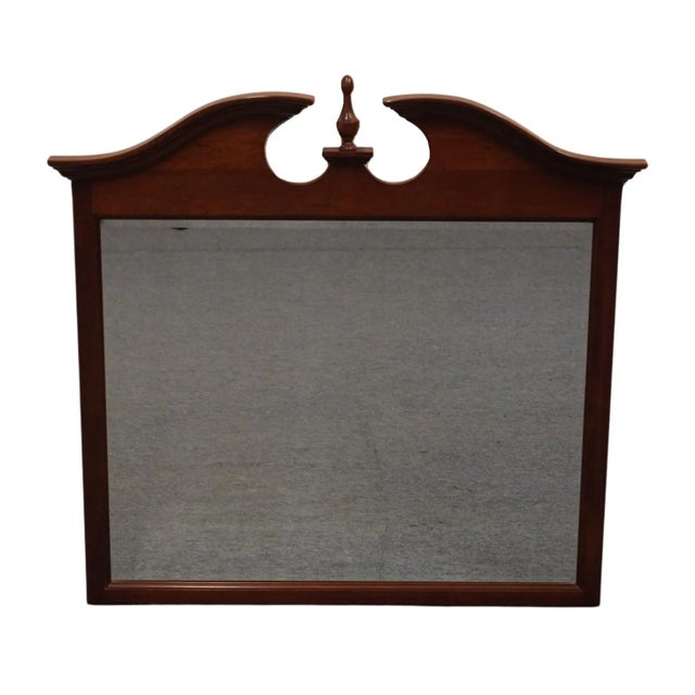 Brown Universal Furniture Cherry Traditional Style 49" Pediment Dresser / Wall Mirror 690-446 For Sale - Image 8 of 8