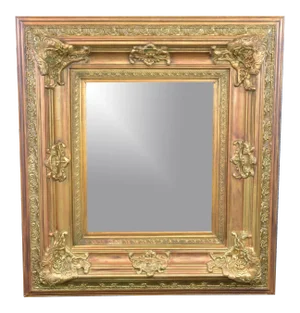 Vintage Gilded Baroque Style Mantle Mirror