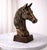 Antique Brass Finish Metal Horse Bust Sculptures For Sale - Image 4 of 9