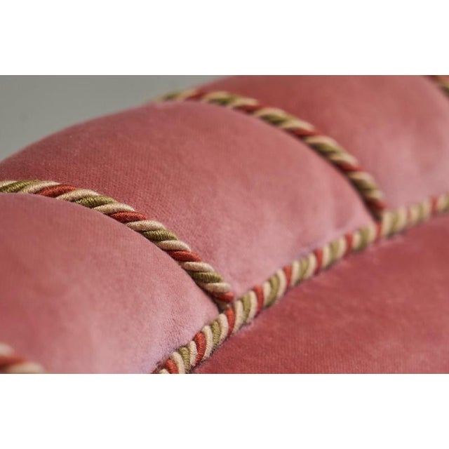 Late 19th Century Lounge Chair in Pink Velvet For Sale - Image 5 of 13
