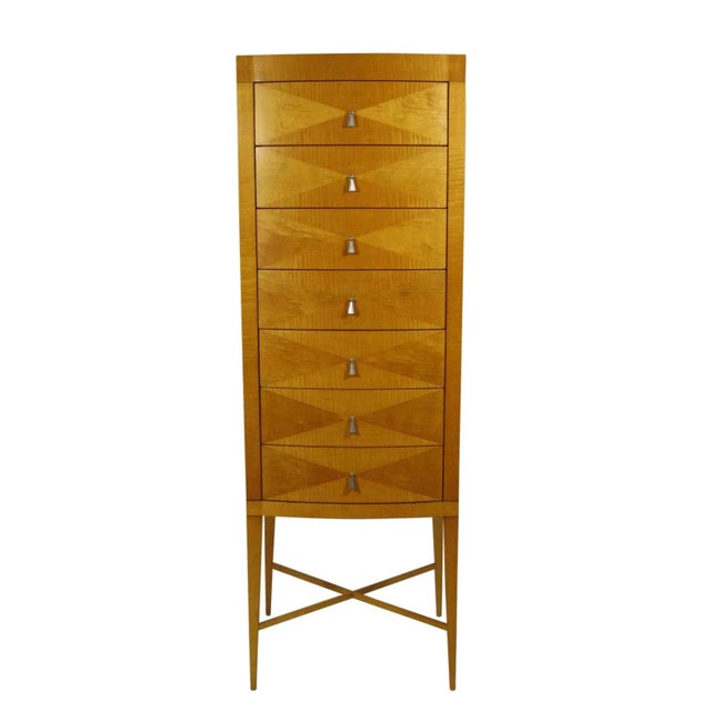 1980s Modern Tiger Maple Chest by Baker For Sale - Image 12 of 12