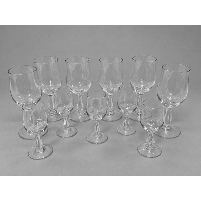Mid-Century Modern Set of 11, Baccarat France "Longchamps" Pattern Sherry & Cordial Glasses For Sale - Image 3 of 5
