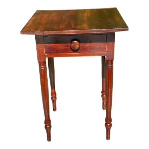 Antique One Drawer Stand With Distressed Top