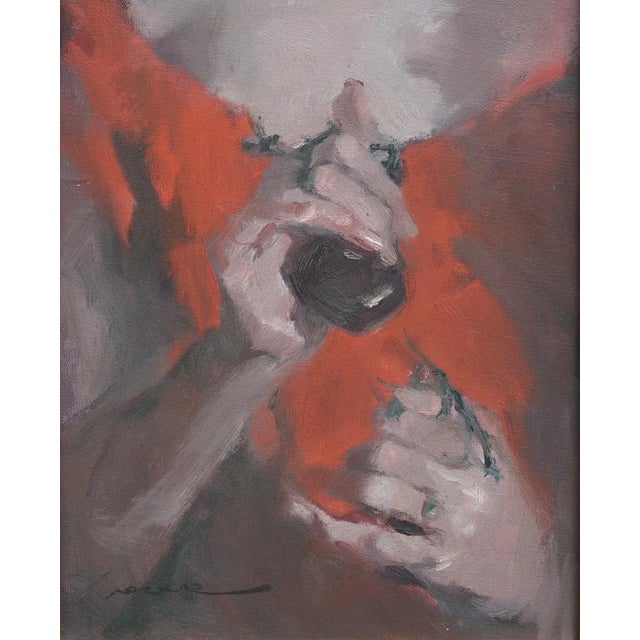 Abstract Expressionism Mid 20th Century Manuel Monedero (1925-2002) Portrait of a Young Spanish Lady Oil on Canvas For Sale - Image 3 of 6