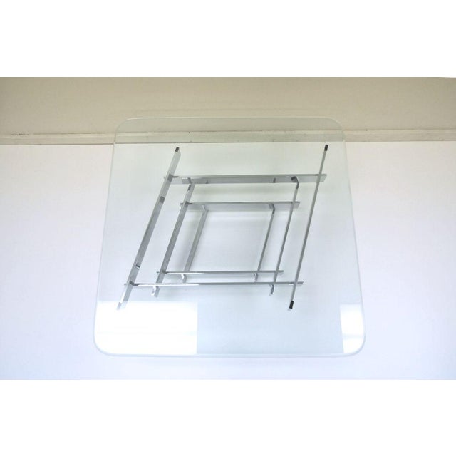 Vintage Mid Century Modern Paul Mayen Habitat Chrome Stack Glass Coffee