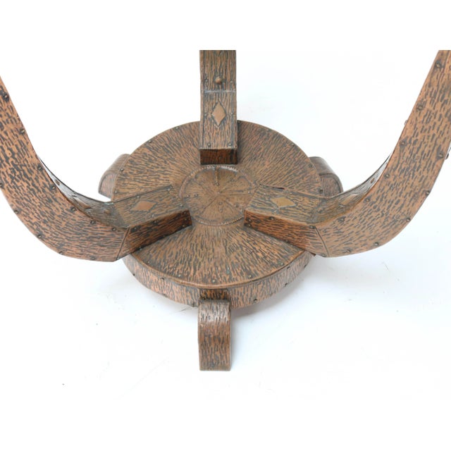 French Art Deco Patinated & Hammered Copper Gueridon Table, 1930s For Sale - Image 6 of 9