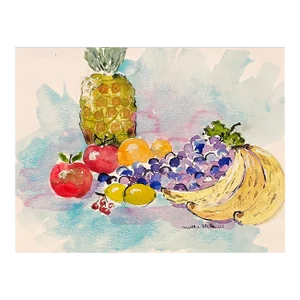 2003 Martha Stiles Fruit Still Life Watercolor