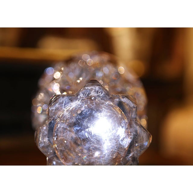 Mid-Century Val Saint Lambert Crystal Bud Vase With Faceted Cuts For Sale - Image 10 of 10