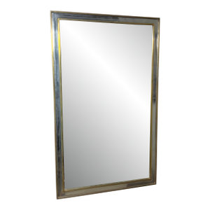 C. 1950s Mixed Metals Wall Mirror Attributed to Guy Lefevre for Maison Jansen