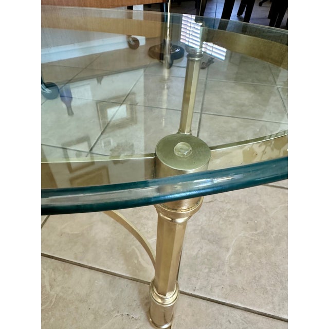 Hollywood Regency Brass Oval Cocktail Coffee Table Made Italy For Sale - Image 12 of 18