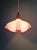 Art Deco pendant light in white speckled pleated glass with a burgundy rim, 1930s. The pendant light has been rewired and...