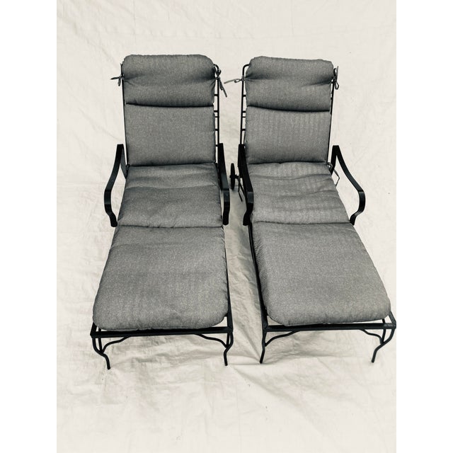 Vintage Wrought Iron Black Chaise Lounges Set of 2 Chairish