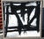 Striking black-and-white abstract expressionist painting by artist Thomas Puligini, in the manner of Franz Kline....