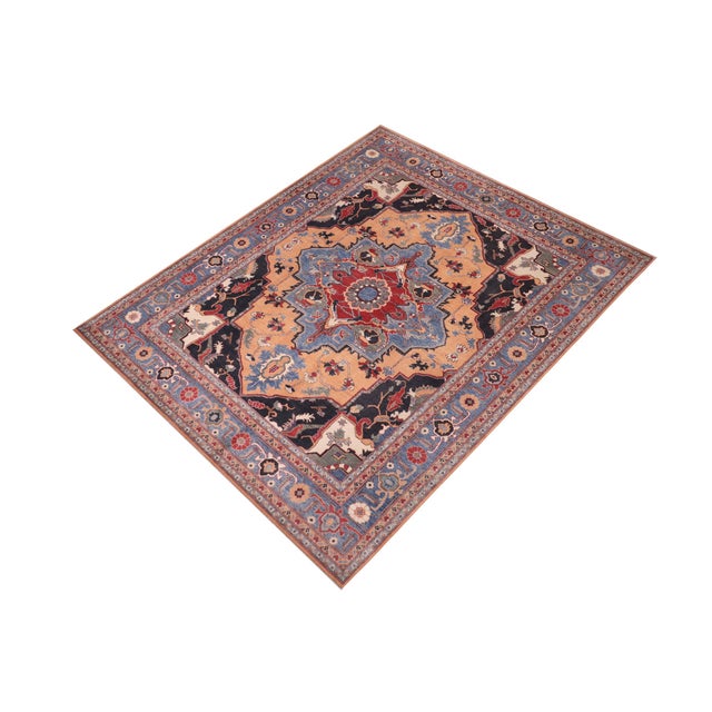 Enhance your home with this exquisite hand-knotted Kazak rug, crafted from fine hand-spun wool and dyed with all-natural...